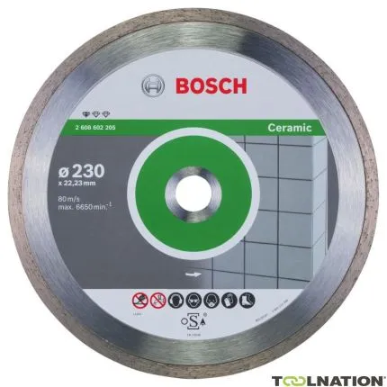 Bosch Bleu Accessoires 2608602205 Disque de coupe diamanté standard pour la céramique 230 x 22,23 x 1,6 x 7 mm