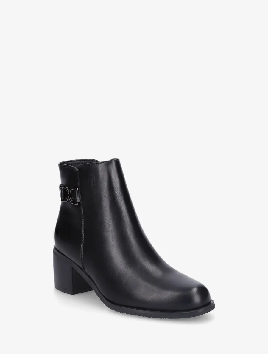 Bottines en simili à talon - Noir