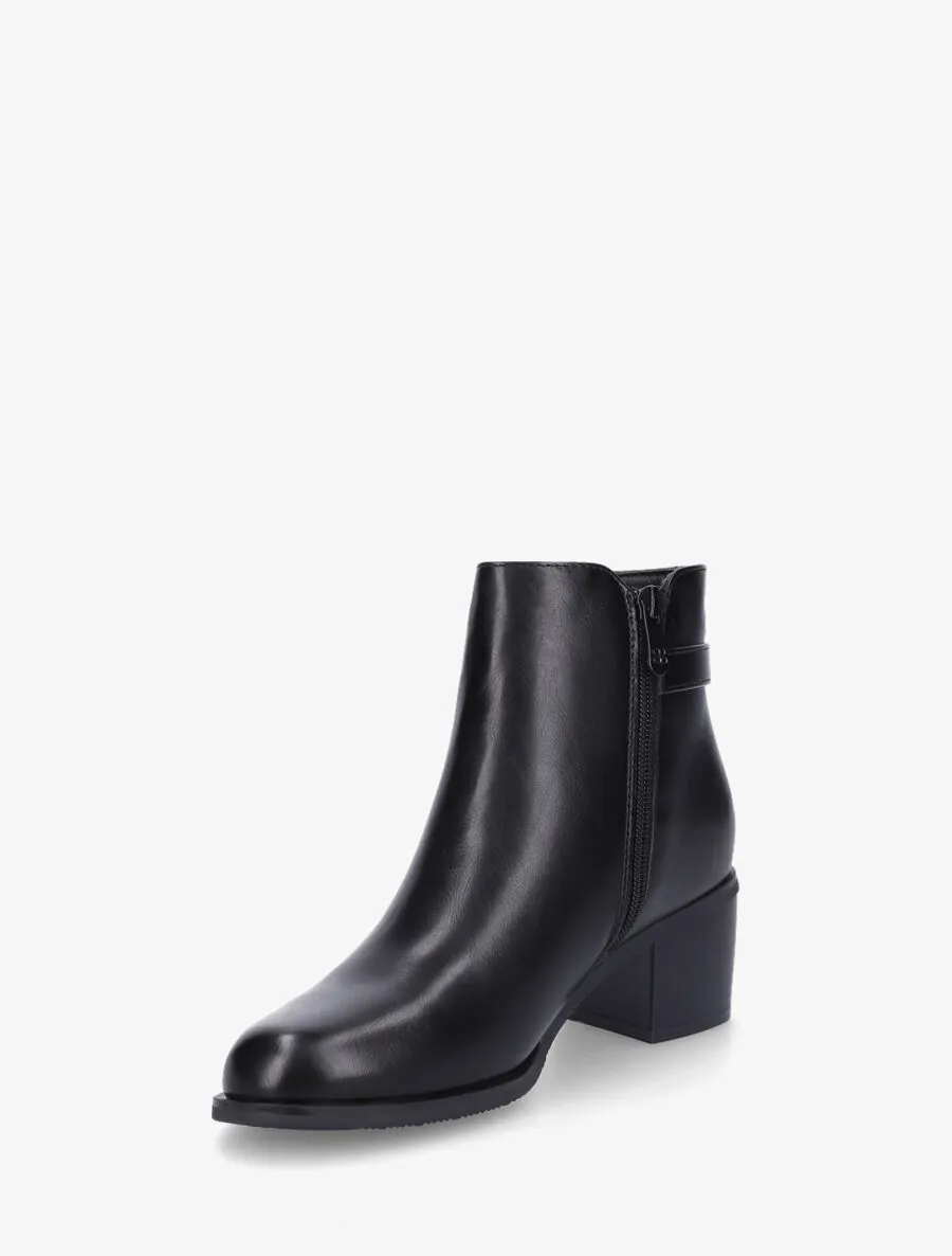 Bottines en simili à talon - Noir