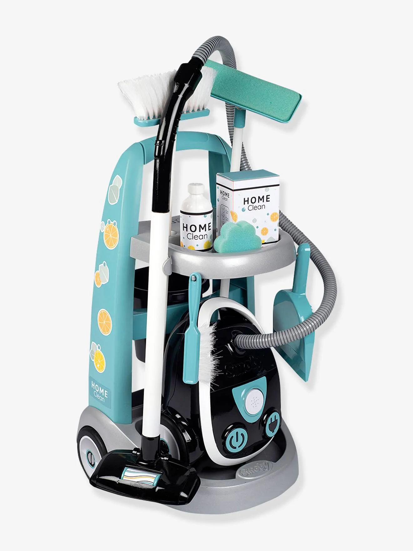 Chariot de Ménage avec Aspirateur - SMOBY bleu - Smoby