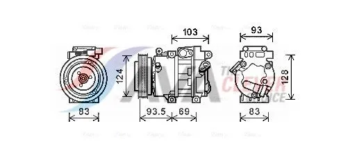 Compresseur, climatisation AVA COOLING HYK238 