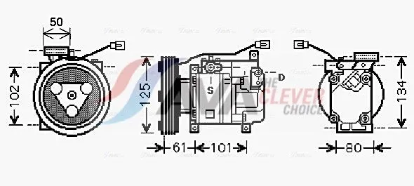 Compresseur, climatisation AVA COOLING MZAK207 
