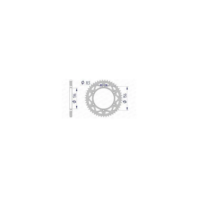 Couronne AFAM 52 dents alu ultra-light pas 520 type 15206N
