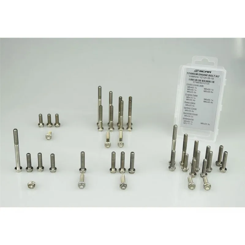 Kit vis moteur SCAR 50 vis titane Yamaha YZ250F - piecemotoquad
