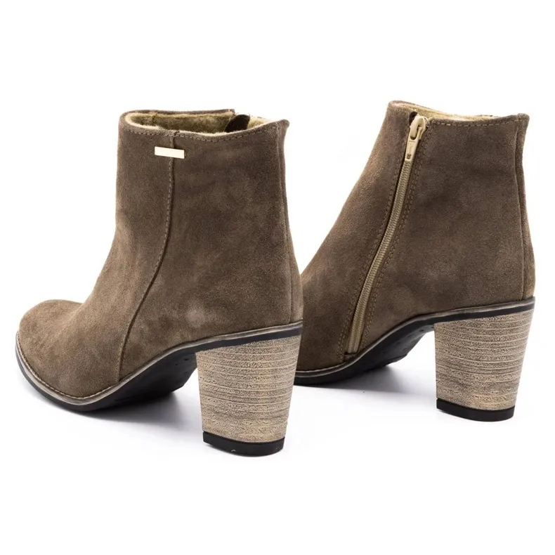 Olivier Bottines à talon Sara Ziemiste beige