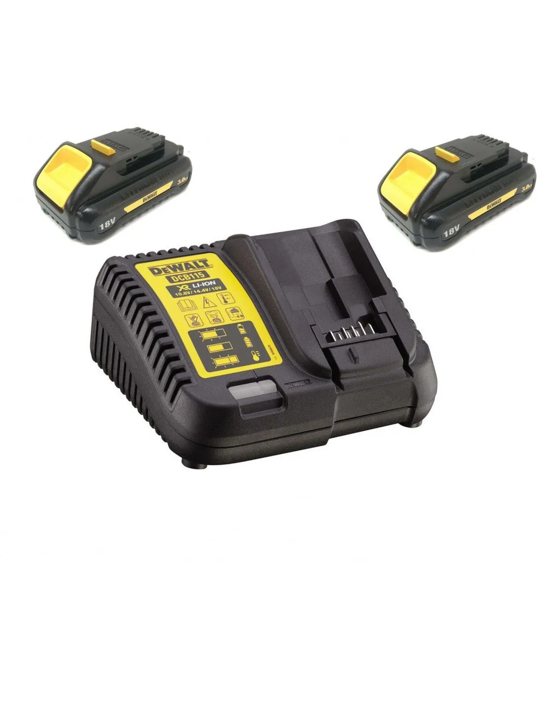 Pack démarrage Dewalt DCB115B2 (2 x DCB187, 1 x DCB115)