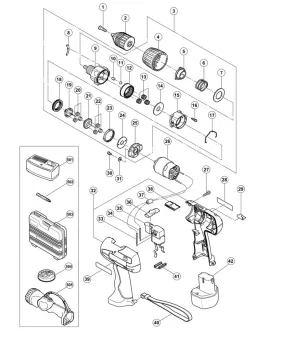 PIECES DETACHEES PERCEUSE VISSEUSE HITACHI DS9DVF2