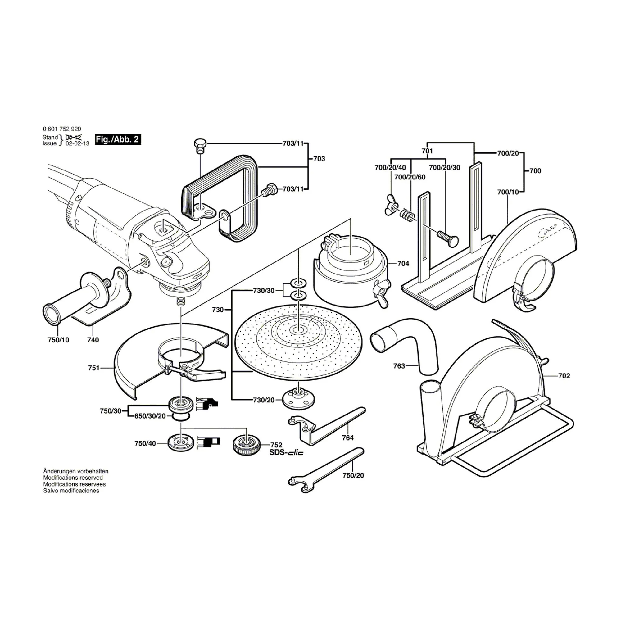 Pièces détachées Meuleuse BOSCH GWS 230 J 0601752920