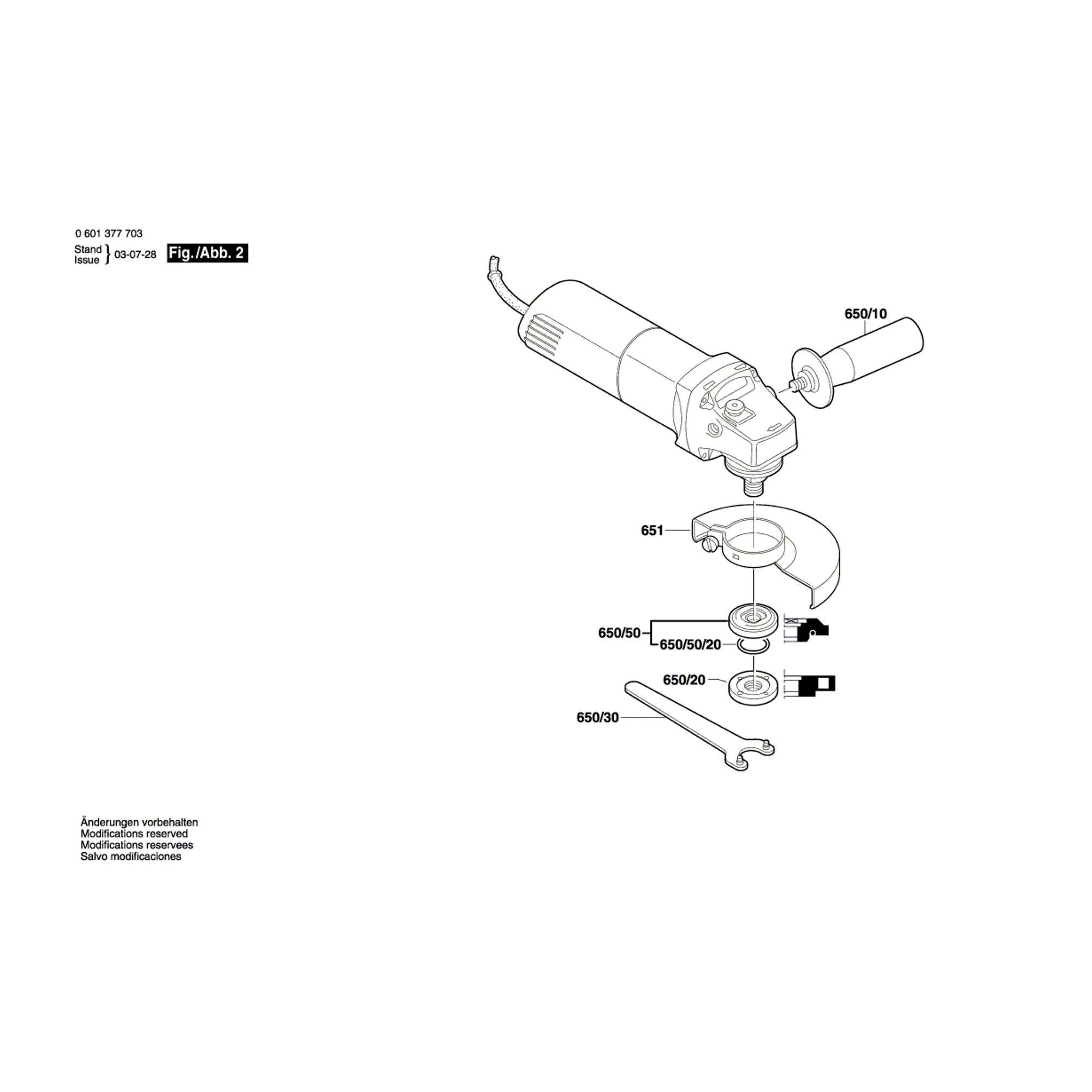 Pièces détachées Meuleuse BOSCH GWS 8-125 CE 0601378903