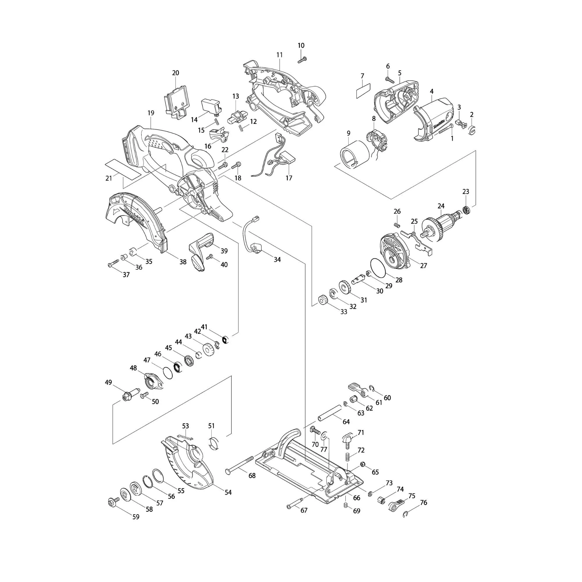 Pièces détachées Scie circulaire Makita BSS500