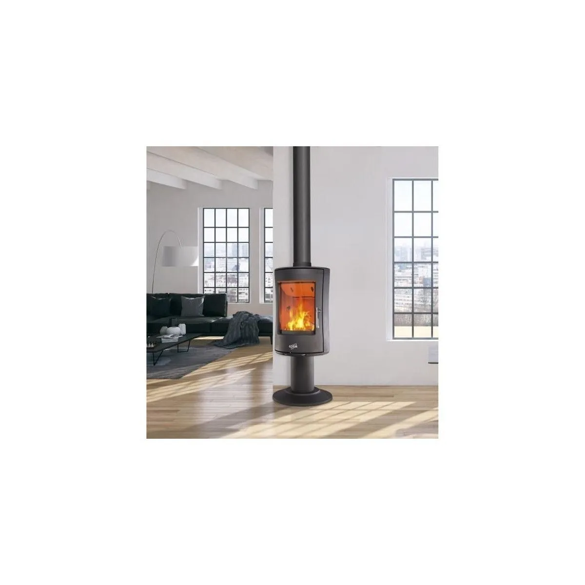 Poêle à bois 6500W 388124ANTH