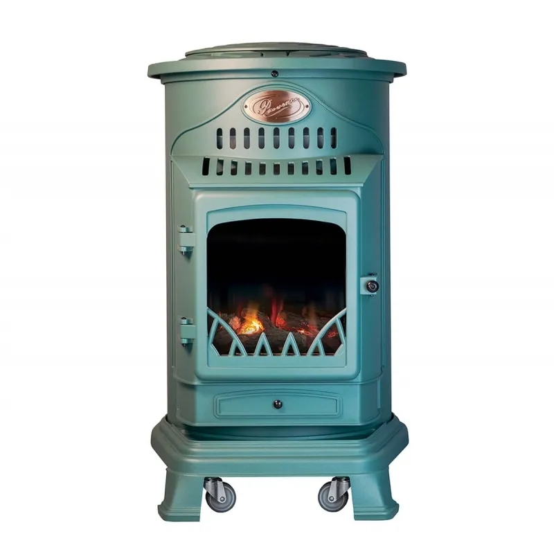 Poêle à gaz effet flamme 3,4KW Noir - Univers Du Pro