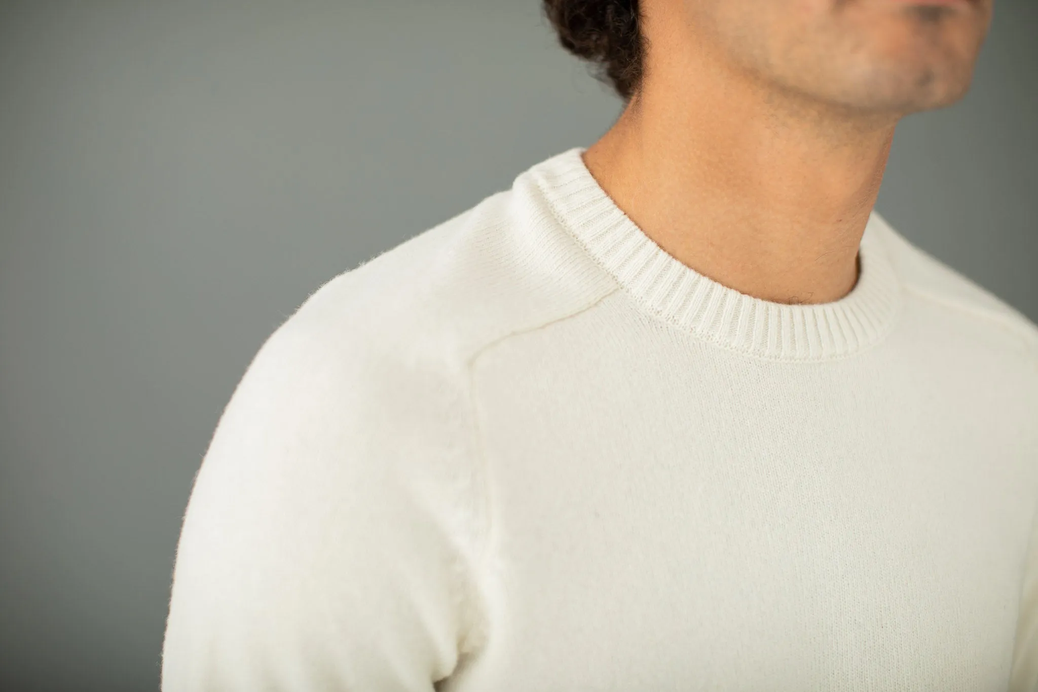 Pull manches marteau Laine Crème