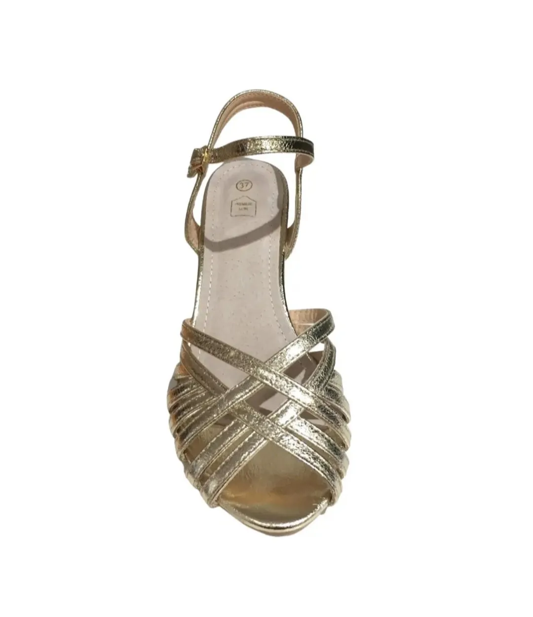 Sandales à talon multi-brides Doré