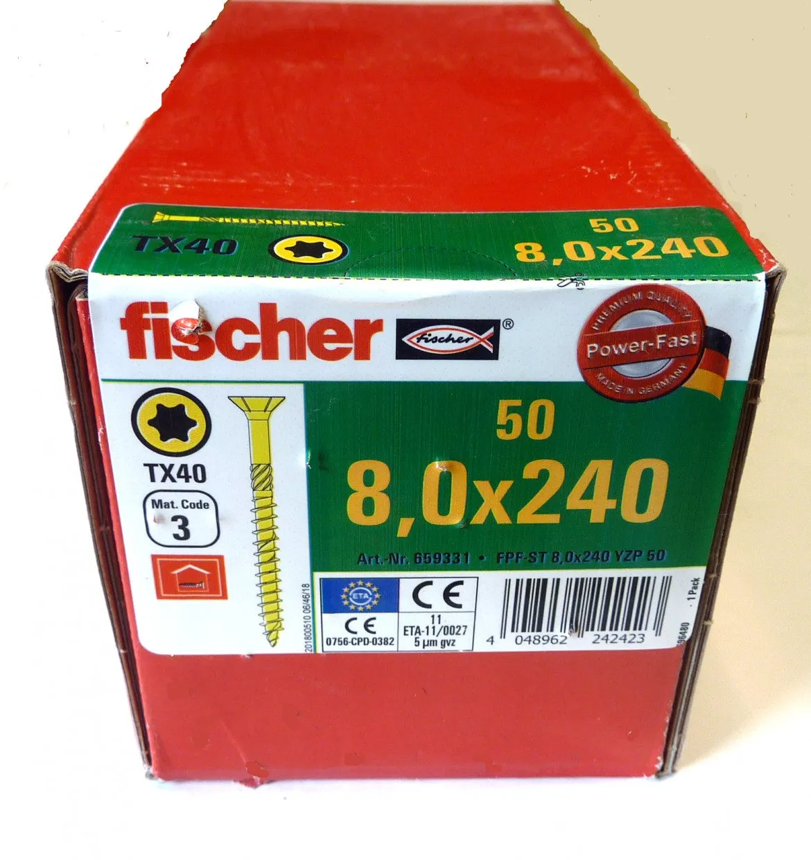 Vis à bois pas cher, vis Fischer power-fast, vis à bois torx, vis à bois 8 x 240, vis Fischer torx power-fast – Meygalmat